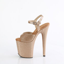 Pleaser FLAMINGO-809GP Platform Sandalettes Patent Glitter Gold EU-39 / US-9