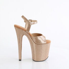 Pleaser FLAMINGO-809GP Platform Sandalettes Patent Glitter Gold EU-36 / US-6