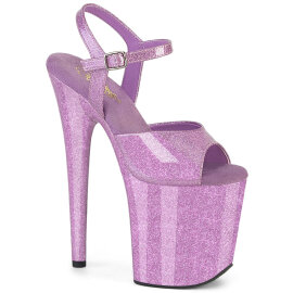 Pleaser FLAMINGO-809GP Platform Sandalettes Patent Glitter Light Purple EU-35 / US-5