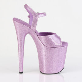 Pleaser FLAMINGO-809GP Platform Sandalettes Patent Glitter Light Purple EU-35 / US-5