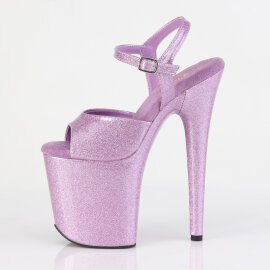 Pleaser FLAMINGO-809GP Platform Sandalettes Patent Glitter Light Purple EU-37 / US-7