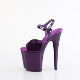 Pleaser FLAMINGO-809GP Platform Sandalettes Patent Glitter Dark Purple EU-35 / US-5