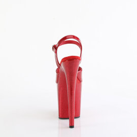 Pleaser FLAMINGO-809GP Platform Sandalettes Patent Glitter Red EU-35 / US-5
