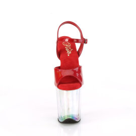Pleaser FLAMINGO-809HT Platform Sandalettes Patent Hologram Smoke Red EU-35 / US-5