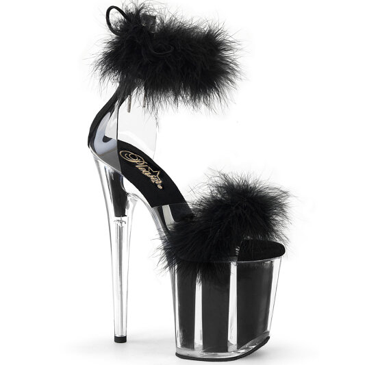 Pleaser FLAMINGO-824F Platform Sandalettes Clear Black EU-42 / US-12