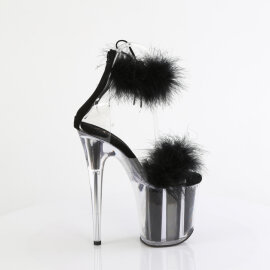 Pleaser FLAMINGO-824F Platform Sandalettes Clear Black EU-42 / US-12