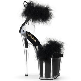 Pleaser FLAMINGO-824F Platform Sandalettes Clear Black...