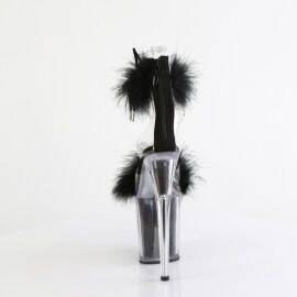 Pleaser FLAMINGO-824F Platform Sandalettes Clear Black EU-38 / US-8