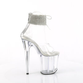 Pleaser FLAMINGO-824RS Platform Sandalettes Clear Rhinestones Transparent EU-42 / US-12
