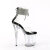 Pleaser FLAMINGO-824RS Platform Sandalettes Clear Rhinestones Transparent Black EU-35 / US-5