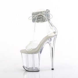 Pleaser FLAMINGO-824RS-02 Platform Sandalettes Clear Rhinestones Transparent EU-35 / US-5