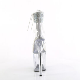 Pleaser FLAMINGO-824RS-02 Platform Sandalettes Clear Rhinestones Transparent EU-40 / US-10