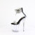Pleaser FLAMINGO-827RS Platform Sandalettes Clear Rhinestones Silver Black EU-35 / US-5