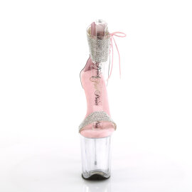 Pleaser FLAMINGO-827RS Platform Sandalettes Clear Rhinestones Silver Baby Pink EU-35 / US-5