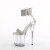 Pleaser FLAMINGO-827RS Platform Sandalettes Clear Rhinestones Silver EU-35 / US-5