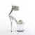 Pleaser FLAMINGO-827RS Platform Sandalettes Clear Rhinestones Silver EU-35 / US-5