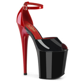 Pleaser FLAMINGO-868 Platform Sandalettes Red Black EU-35...