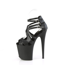 Pleaser FLAMINGO-877 Platform Sandalettes Clear Black EU-35 / US-5