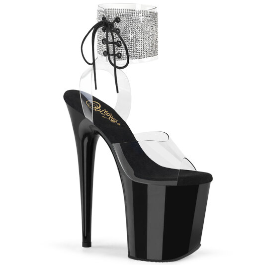 Pleaser FLAMINGO-891-2RS Platform Sandalettes Clear Black EU-35 / US-5