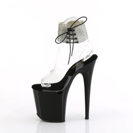 Pleaser FLAMINGO-891-2RS Platform Sandalettes Clear Black EU-35 / US-5