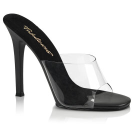 Fabulicious GALA-01 Mules Clear Black EU-39 / US-9