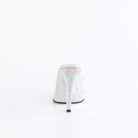 Fabulicious GALA-01DM Mules Clear Rhinestones Silver EU-41 / US-11