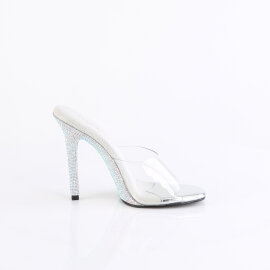 Fabulicious GALA-01DM Mules Clear Rhinestones Silver EU-41 / US-11