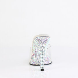 Fabulicious GALA-01DML Mules Clear Rhinestones Silver EU-40 / US-10