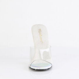 Fabulicious GALA-01DML Mules Clear Rhinestones Silver...