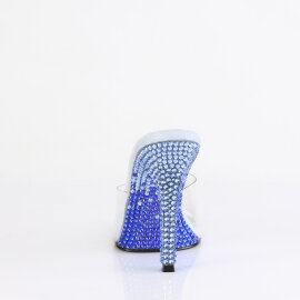 Fabulicious GALA-01DMM Mules Clear Rhinestones Blue EU-35 / US-5