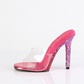 Fabulicious GALA-01DMM Mules Clear Rhinestones Pink EU-37 / US-7