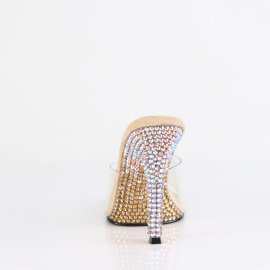 Fabulicious GALA-01DMM Mules Clear Rhinestones Gold EU-37 / US-7