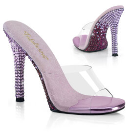 Fabulicious GALA-01DMM Mules Clear Rhinestones Purple EU-35 / US-5