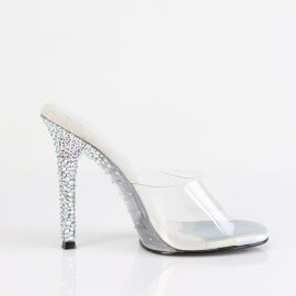 Fabulicious GALA-01DSP Mules Clear Rhinestones Transparent EU-39 / US-9