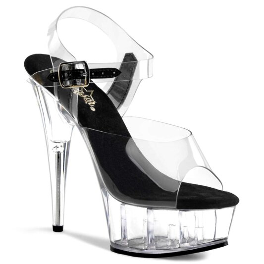 Pleaser DELIGHT-608 Clear-Black/Clear EU-35 / US-5