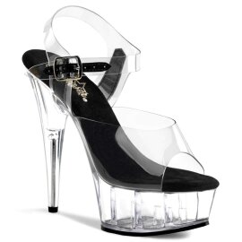 Pleaser DELIGHT-608 Clear-Black/Clear EU-35 / US-5