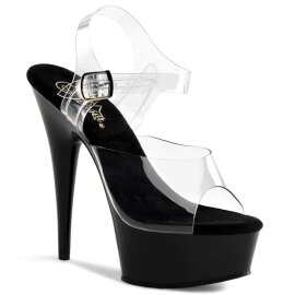 Pleaser DELIGHT-608 Clear/Black EU-40 / US-10