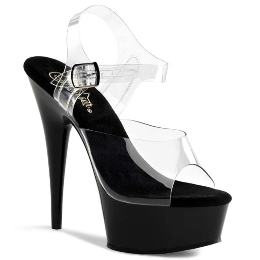 Pleaser DELIGHT-608 Clear/Black EU-35 / US-5