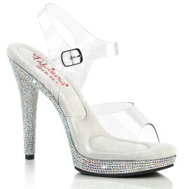 Fabulicious GLORY-508DM Sandalettes Clear Rhinestones...