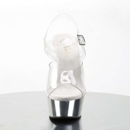 Pleaser DELIGHT-608 Clear/Silver Chrome EU-36 / US-6