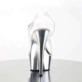 Pleaser DELIGHT-608 Clear/Silver Chrome EU-38 / US-8
