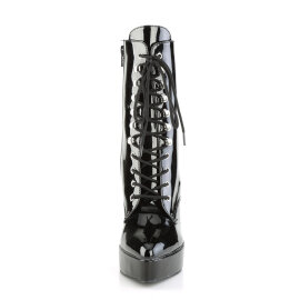 Devious INDULGE-1020 Platform Ankle Boots Patent Black EU-39 / US-9
