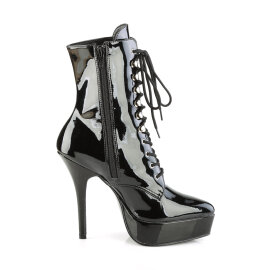 Devious INDULGE-1020 Platform Ankle Boots Patent Black EU-41 / US-11