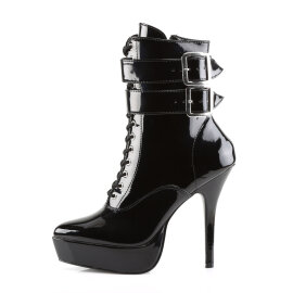 Devious INDULGE-1026 Platform Ankle Boots Patent Black EU-43 / US-13