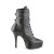 Devious INDULGE-1026 Platform Ankle Boots Faux Leather Black EU-44 / US-14