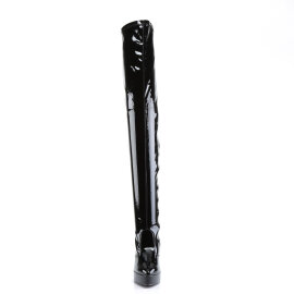 Devious INDULGE-3000 Platform Overknee Boots Patent Black EU-37 / US-7