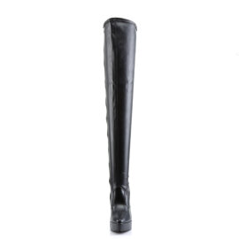 Devious INDULGE-3000 Platform Overknee Boots Faux Leather Black EU-37 / US-7