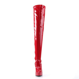 Devious INDULGE-3000 Platform Overknee Boots Patent Red EU-39 / US-9