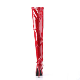 Devious INDULGE-3000 Platform Overknee Boots Patent Red EU-41 / US-11