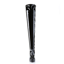 Devious INDULGE-3063 Platform Overknee Boots Patent Black EU-38 / US-8